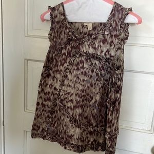 J. Crew size 8 silk animal print top.